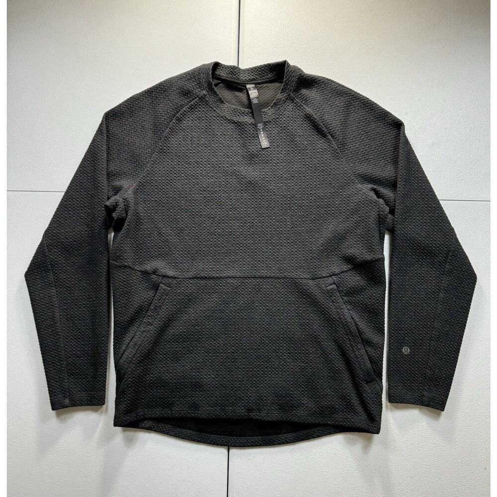 Lululemon At Ease Crewneck Men’s M Black Pullover Heathered Sweatshirt Active